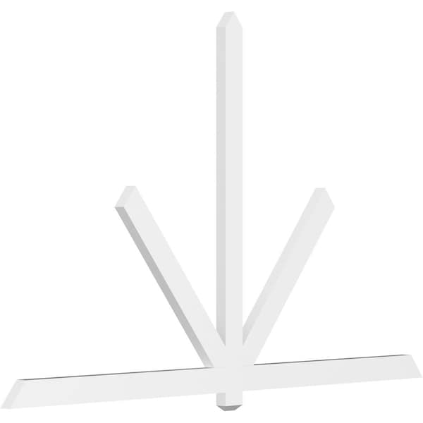 Ekena Millwork Kennewick Architectural Grade PVC Gable Bracket, 96"W x 60"H x 2"D x 4"F, 15/12 Pitch GBP096X60X0204KEN00 - main
